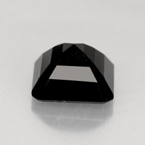 Turmalina negro natural de 1,41 ct, corte esmeralda, opaco