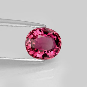 Turmalina rosa natural de 1,01 ct, corte óvalo, VVS