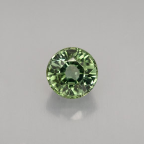 Turmalina verde natural de 1,08 ct, corte redondo, VVS