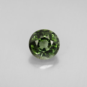 Turmalina verde natural de 1,18 ct, corte redondo, VVS