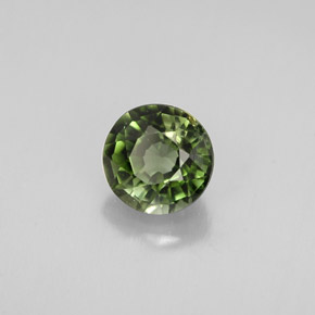Turmalina verde natural de 1,18 ct, corte redondo, VVS