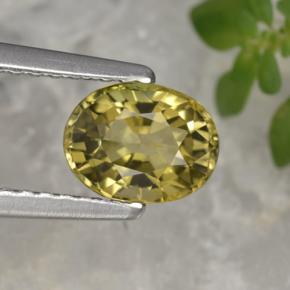 Turmalina amarillo natural de 0,92 ct, corte óvalo, VVS-VS