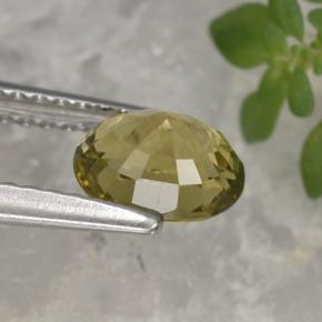 Turmalina amarillo natural de 0,92 ct, corte óvalo, VVS-VS