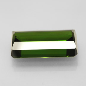 Turmalina verde natural de 5,57 ct, corte esmeralda, VVS