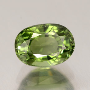 Turmalina verde natural de 1,09 ct, corte óvalo, VVS