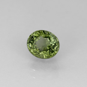 Turmalina verde natural de 0,93 ct, corte óvalo, VVS