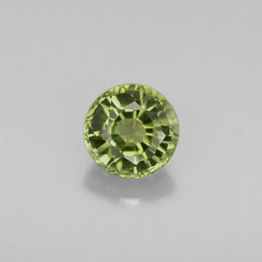 Turmalina verde natural de 0,86 ct, corte redondo, VVS