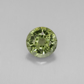 Turmalina verde natural de 0,83 ct, corte redondo, VVS