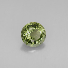 Turmalina verde natural de 0,83 ct, corte redondo, VVS
