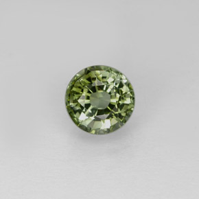 Turmalina verde natural de 1,10 ct, corte redondo, VVS