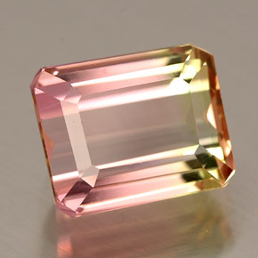 Turmalina multicolor natural de 2,00 ct, corte esmeralda, VVS
