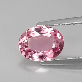 Turmalina rosa natural de 1,83 ct, corte óvalo, VVS