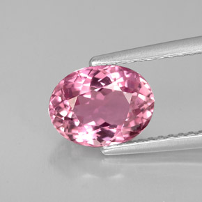 Turmalina rosa natural de 1,89 ct, corte óvalo, VS