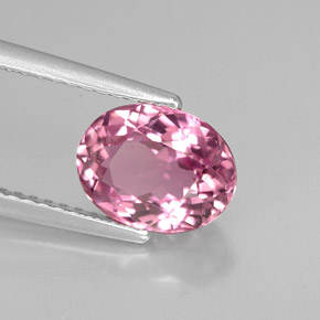 Turmalina rosa natural de 1,89 ct, corte óvalo, VS