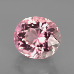 Turmalina rosa natural de 3,37 ct, corte óvalo, VVS-VS