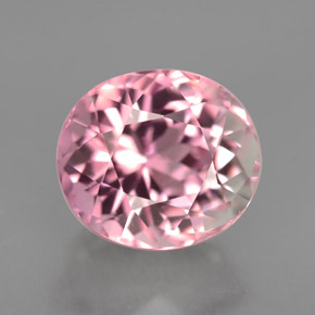 Turmalina rosa natural de 3,37 ct, corte óvalo, VVS-VS