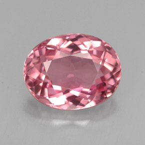 Turmalina rosa natural de 2,07 ct, corte óvalo, VVS-VS