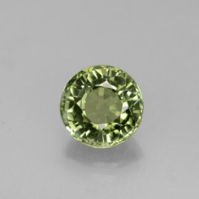 Turmalina verde natural de 0,81 ct, corte redondo, VVS-VS