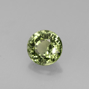 Turmalina verde natural de 0,81 ct, corte redondo, VVS-VS