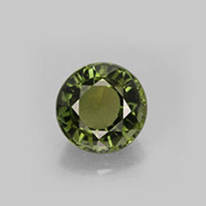 Turmalina verde natural de 1,28 ct, corte redondo, VS