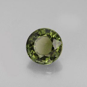 Turmalina verde natural de 1,28 ct, corte redondo, VS