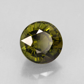 Turmalina verde natural de 1,40 ct, corte redondo, VVS-VS