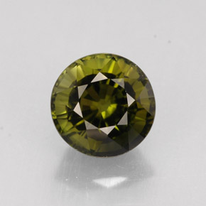 Turmalina verde natural de 1,40 ct, corte redondo, VVS-VS
