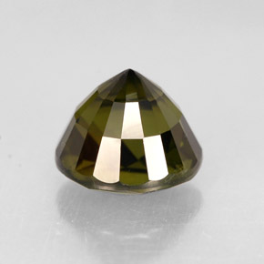 Turmalina verde natural de 1,40 ct, corte redondo, VVS-VS
