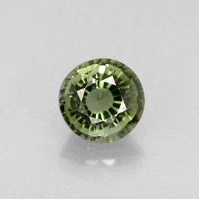 Turmalina verde natural de 0,86 ct, corte redondo, VVS-VS