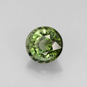 Turmalina verde natural de 0,86 ct, corte redondo, VVS-VS
