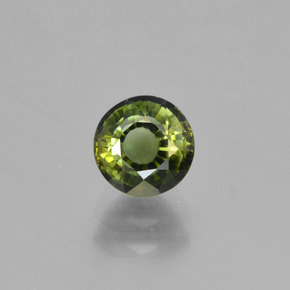 Turmalina verde natural de 0,93 ct, corte redondo, VS