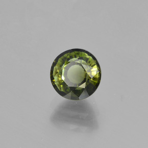 Turmalina verde natural de 0,93 ct, corte redondo, VS