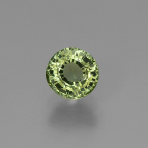 Turmalina verde natural de 0,84 ct, corte redondo, VVS