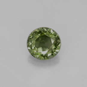Turmalina verde natural de 1,01 ct, corte redondo, VVS