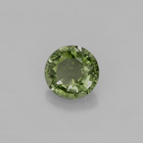Turmalina verde natural de 1,01 ct, corte redondo, VVS