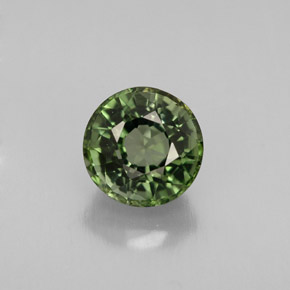 Turmalina verde natural de 1,26 ct, corte redondo, VVS