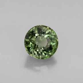 Turmalina verde natural de 1,26 ct, corte redondo, VVS