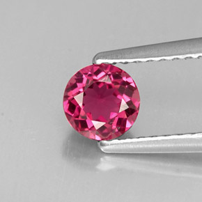 Turmalina rosa natural de 0,61 ct, corte redondo, VVS-VS