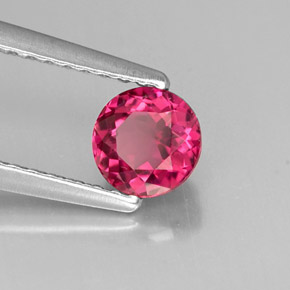 Turmalina rosa natural de 0,61 ct, corte redondo, VVS-VS