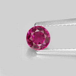 Turmalina rosa natural de 0,62 ct, corte redondo, VS
