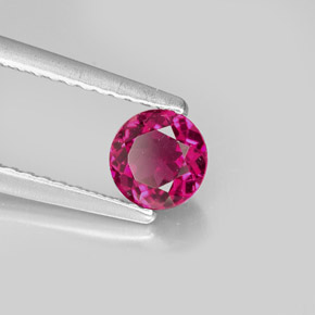 Turmalina rosa natural de 0,62 ct, corte redondo, VS