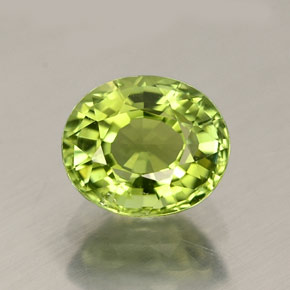 Turmalina verde natural de 0,83 ct, corte óvalo, VVS-VS