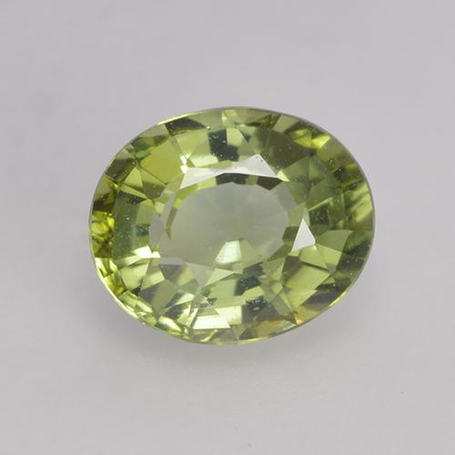 Turmalina verde natural de 0,79 ct, corte óvalo, VVS