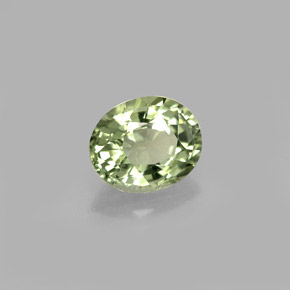 Turmalina verde natural de 0,77 ct, corte óvalo, VVS