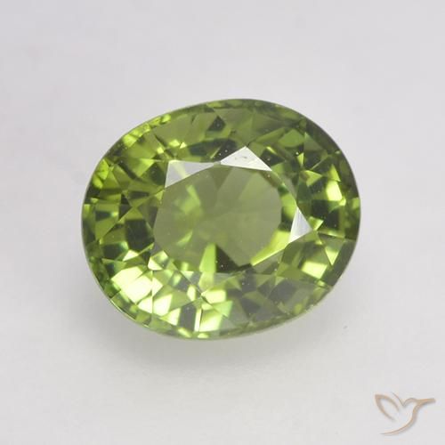 0.94ct Natural Verde claro turmalina, Ovalada, VVS-VS