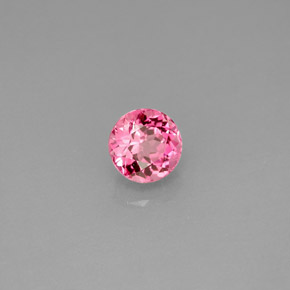 Turmalina rosa natural de 0,72 ct, corte redondo, VVS-VS