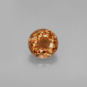 Turmalina naranja natural de 0,68 ct, corte redondo, VS