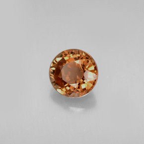 Turmalina naranja natural de 0,68 ct, corte redondo, VS
