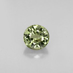 Turmalina verde natural de 0,73 ct, corte redondo, VVS