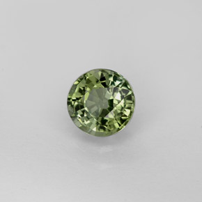 Turmalina verde natural de 0,75 ct, corte redondo, VVS